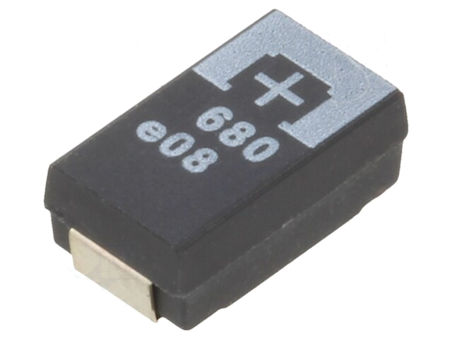 Condensator: tantaal-polymeer; 680uF; 2,5VDC; TPE; SMD; ±20%; 2000h Condensator: tantaal-polymeer; 680uF; 2,5VDC; TPE; SMD; ±20%; 2000h